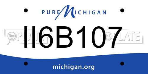 II6B107 Michigan License Plate