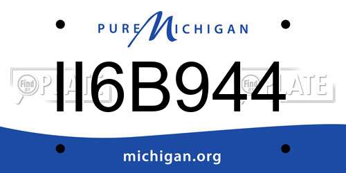 II6B944 Michigan License Plate