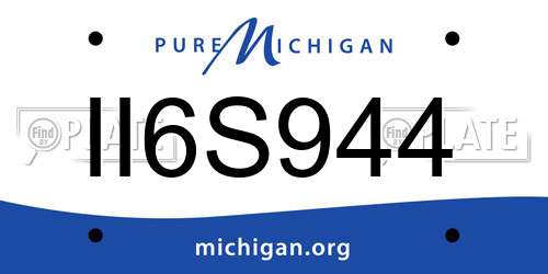 II6S944 Michigan License Plate
