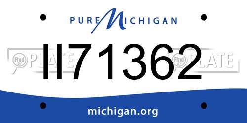II71362 Michigan License Plate