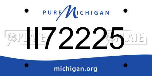 II72225 Michigan License Plate