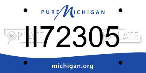 II72305 Michigan License Plate