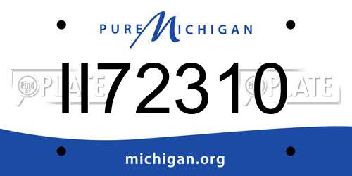 II72310 Michigan License Plate