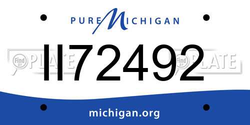 II72492 Michigan License Plate