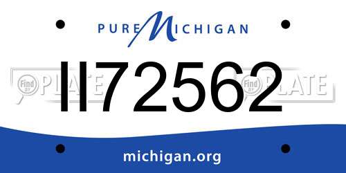 II72562 Michigan License Plate