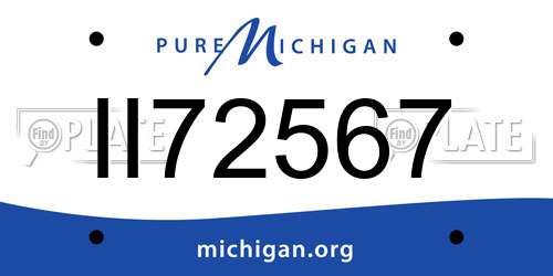 II72567 Michigan License Plate