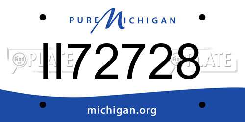 II72728 Michigan License Plate
