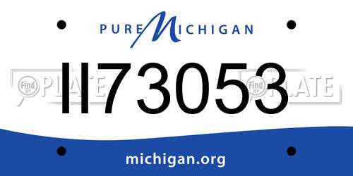 II73053 Michigan License Plate