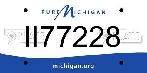 II77228 Michigan License Plate