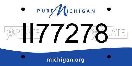 II77278 Michigan License Plate