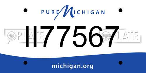 II77567 Michigan License Plate