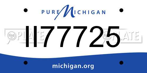 II77725 Michigan License Plate
