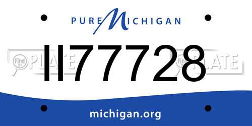 II77728 Michigan License Plate