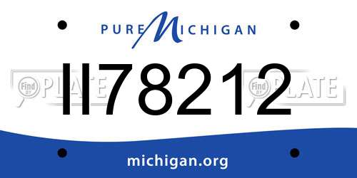 II78212 Michigan License Plate