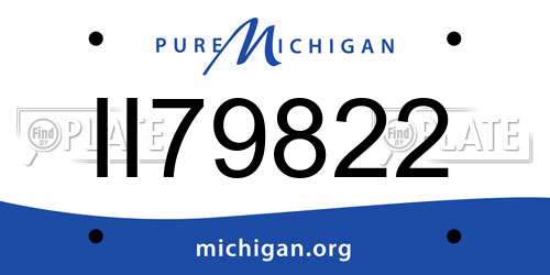 II79822 Michigan License Plate