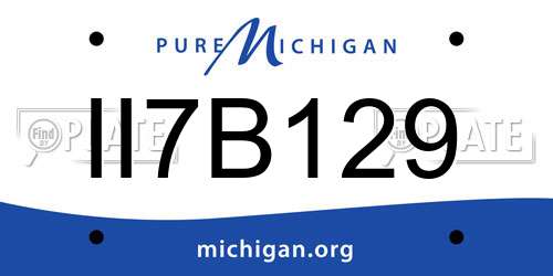 II7B129 Michigan License Plate