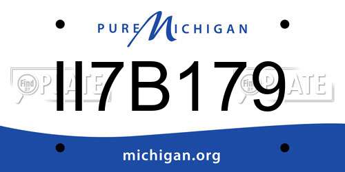 II7B179 Michigan License Plate
