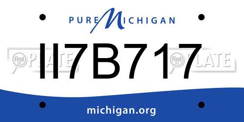 II7B717 Michigan License Plate