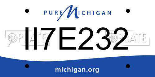 II7E232 Michigan License Plate