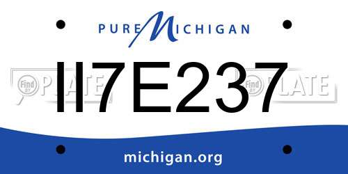 II7E237 Michigan License Plate