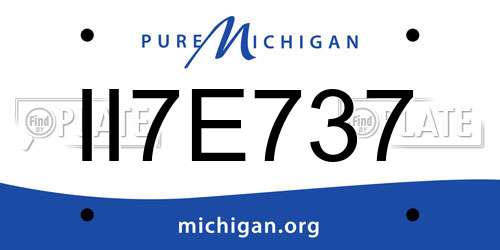 II7E737 Michigan License Plate