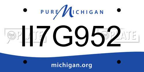 II7G952 Michigan License Plate