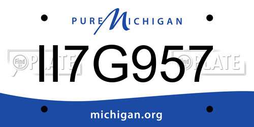 II7G957 Michigan License Plate