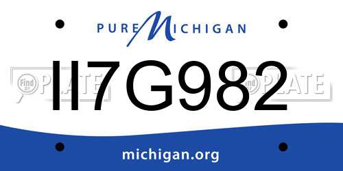 II7G982 Michigan License Plate