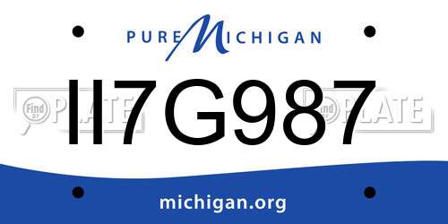 II7G987 Michigan License Plate