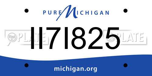 II7I825 Michigan License Plate