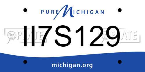 II7S129 Michigan License Plate