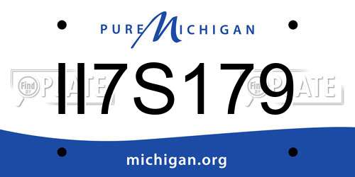 II7S179 Michigan License Plate