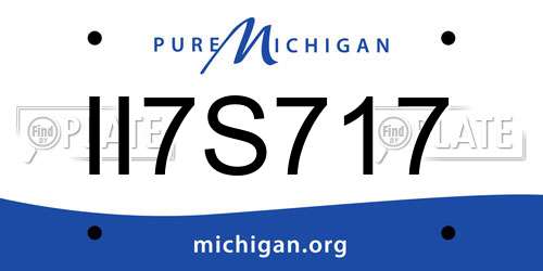 II7S717 Michigan License Plate