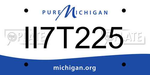 II7T225 Michigan License Plate