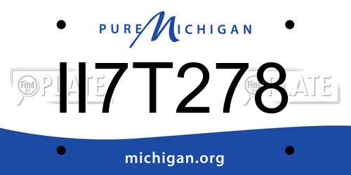 II7T278 Michigan License Plate
