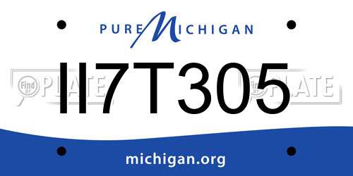 II7T305 Michigan License Plate