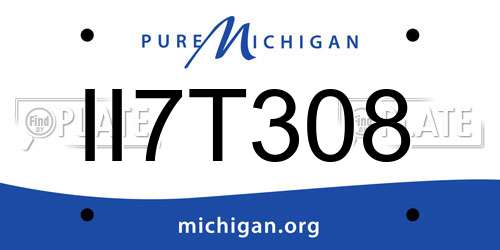 II7T308 Michigan License Plate