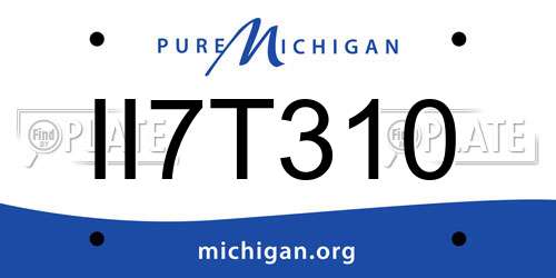 II7T310 Michigan License Plate