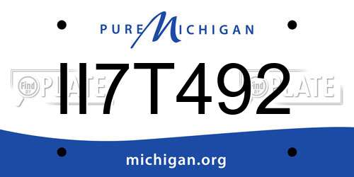 II7T492 Michigan License Plate