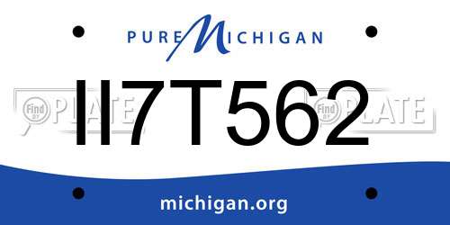 II7T562 Michigan License Plate