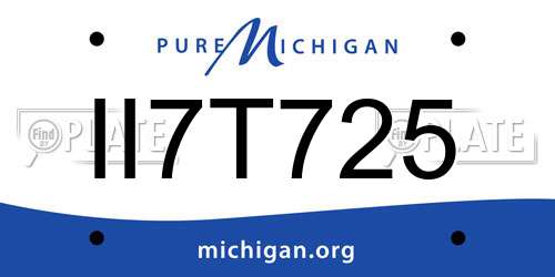 II7T725 Michigan License Plate