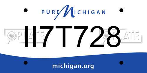 II7T728 Michigan License Plate