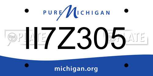 II7Z305 Michigan License Plate