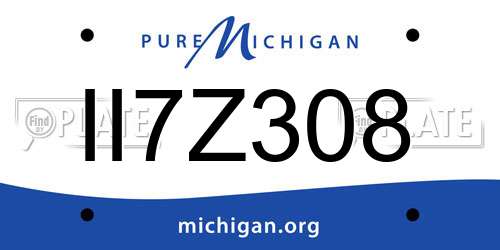 II7Z308 Michigan License Plate