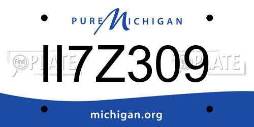 II7Z309 Michigan License Plate