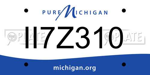 II7Z310 Michigan License Plate
