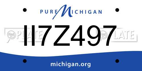 II7Z497 Michigan License Plate