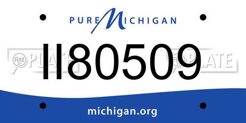 II80509 Michigan License Plate