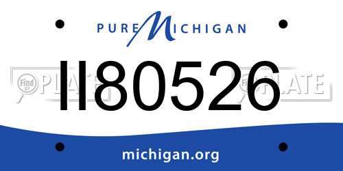 II80526 Michigan License Plate
