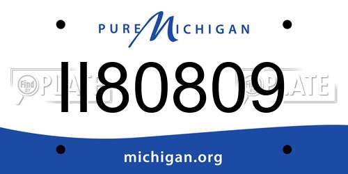 II80809 Michigan License Plate